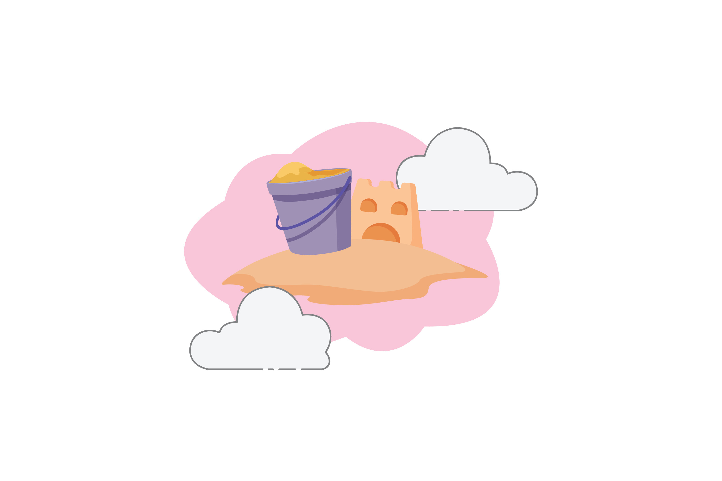 Beach Sand Bucket Cloud Icon 5 Graphic by raysaozora · Creative Fabrica