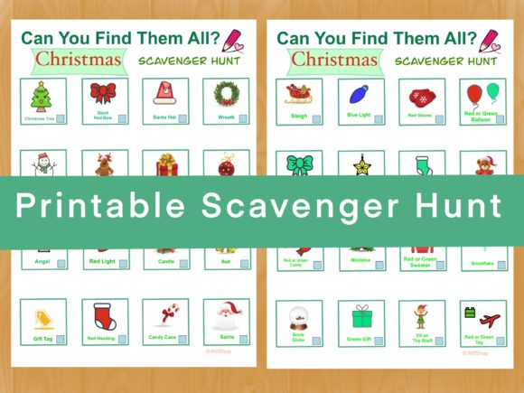 Christmas Scavenger Hunt Game Printables
