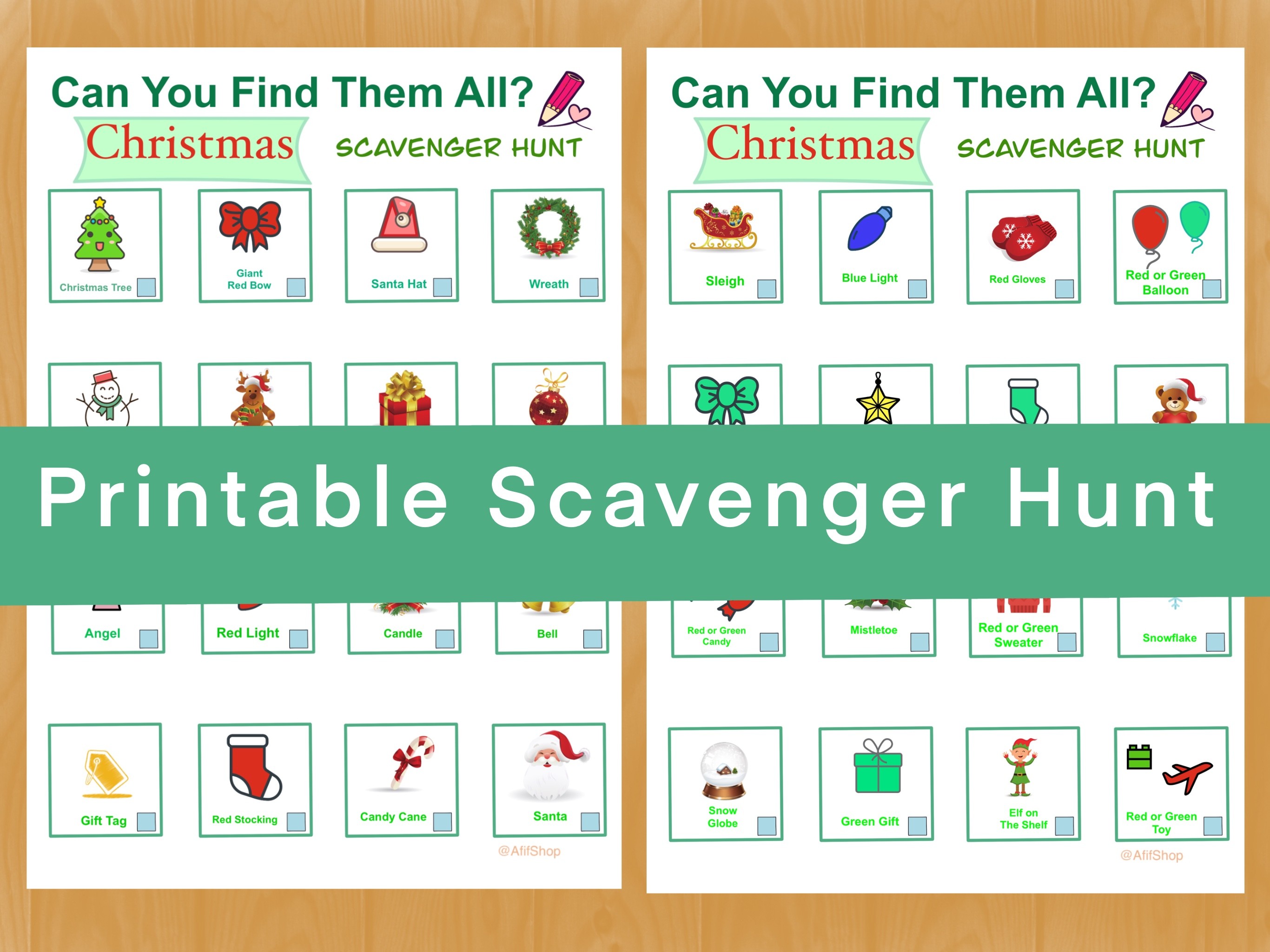 Christmas Scavenger Hunt Game Printables