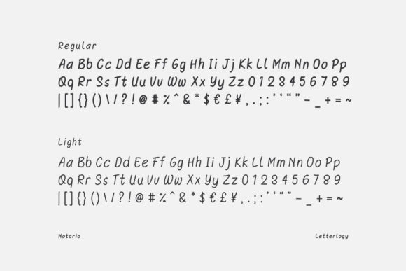 Notorio Font PNG with transparent background - Preview 1