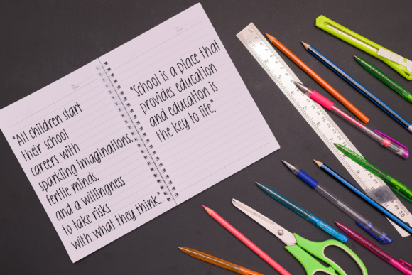 School Diary Font PNG with transparent background - Preview 1