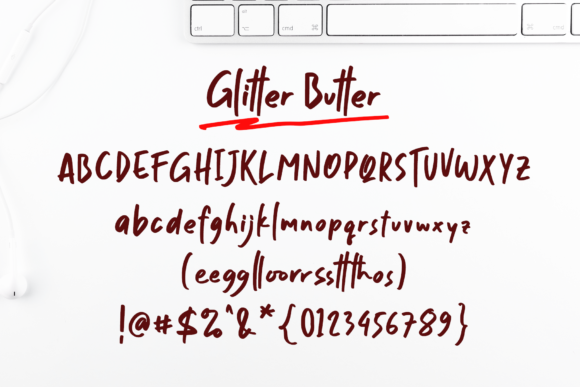 Glitter Butter Font PNG with transparent background - Preview 4