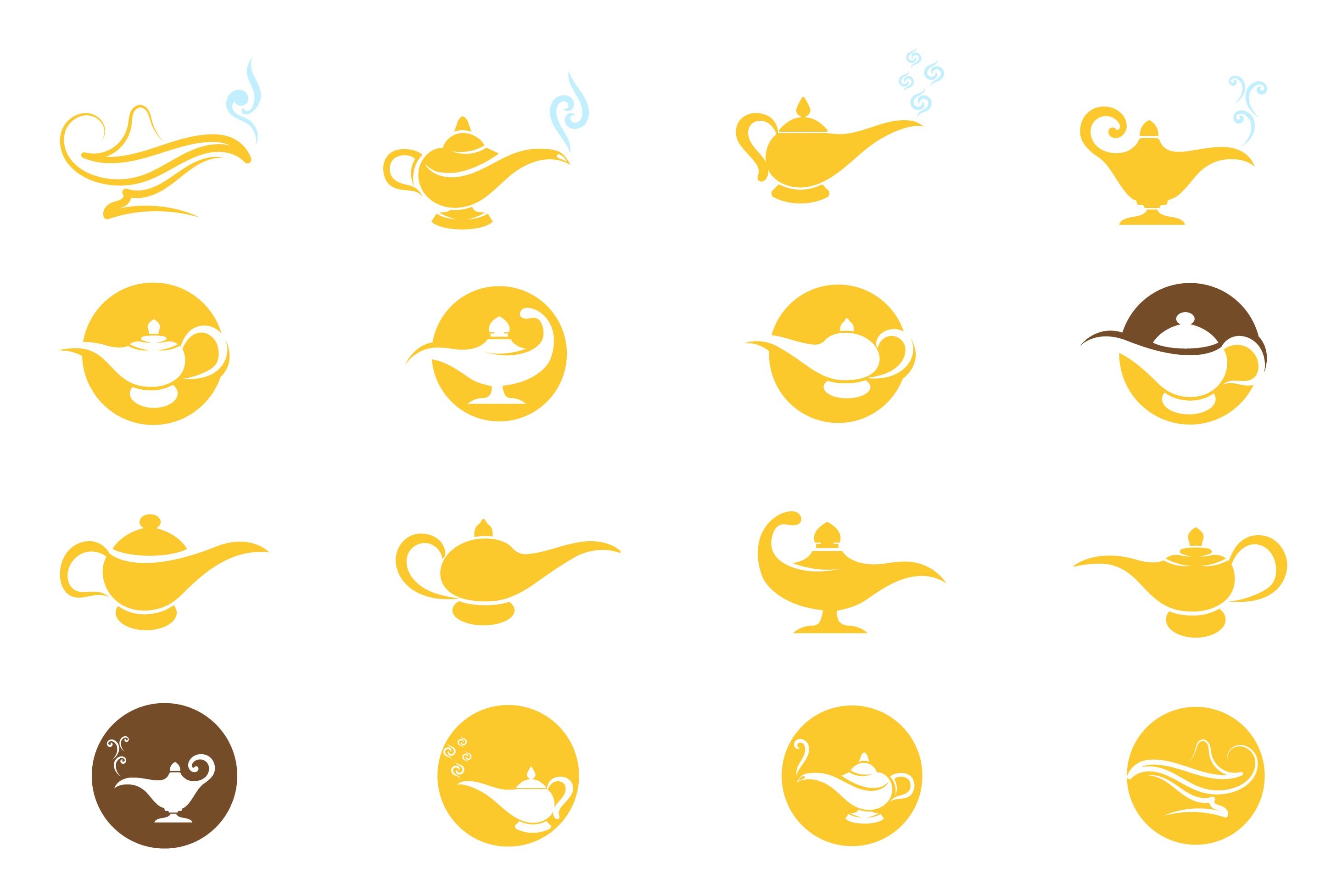 Magic Lamp Logo and Symbol Vector Graphic by marsono · Creative Fabrica