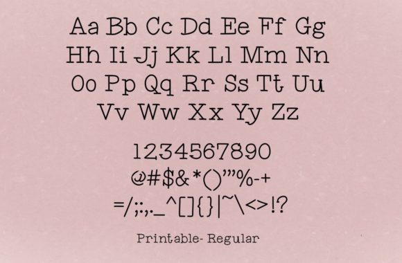 Printable Font PNG with transparent background - Preview 1