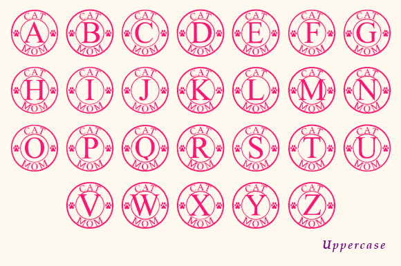 Cat Mom Monogram Font - Preview 3