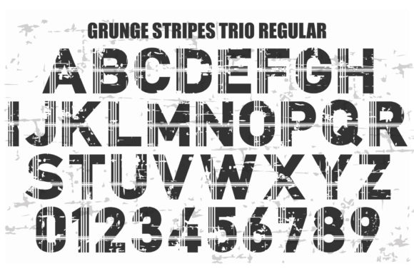 Grunge Stripes Trio Font PNG with transparent background - Preview 1