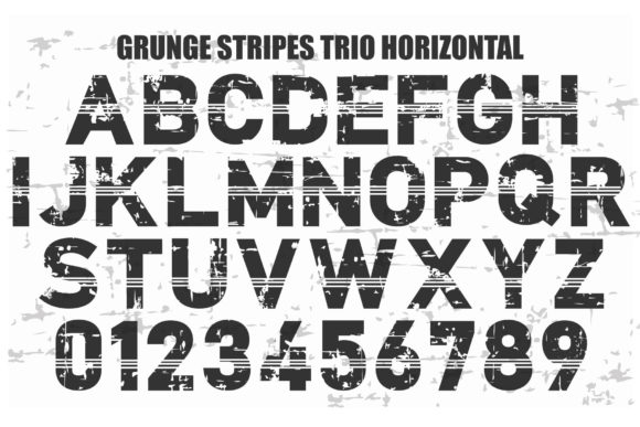 Grunge Stripes Trio Font PNG with transparent background - Preview 2