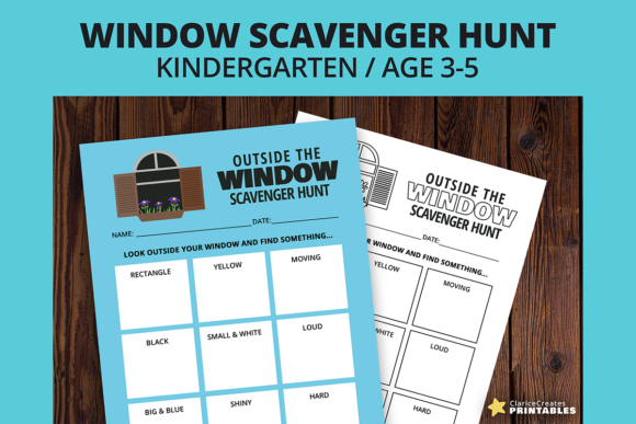Window Scavenger Hunt Kids Worksheet 2