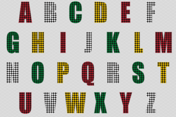 Buffalo Plaid Alphabet Letters Graphic by Vinici Studio · Creative Fabrica