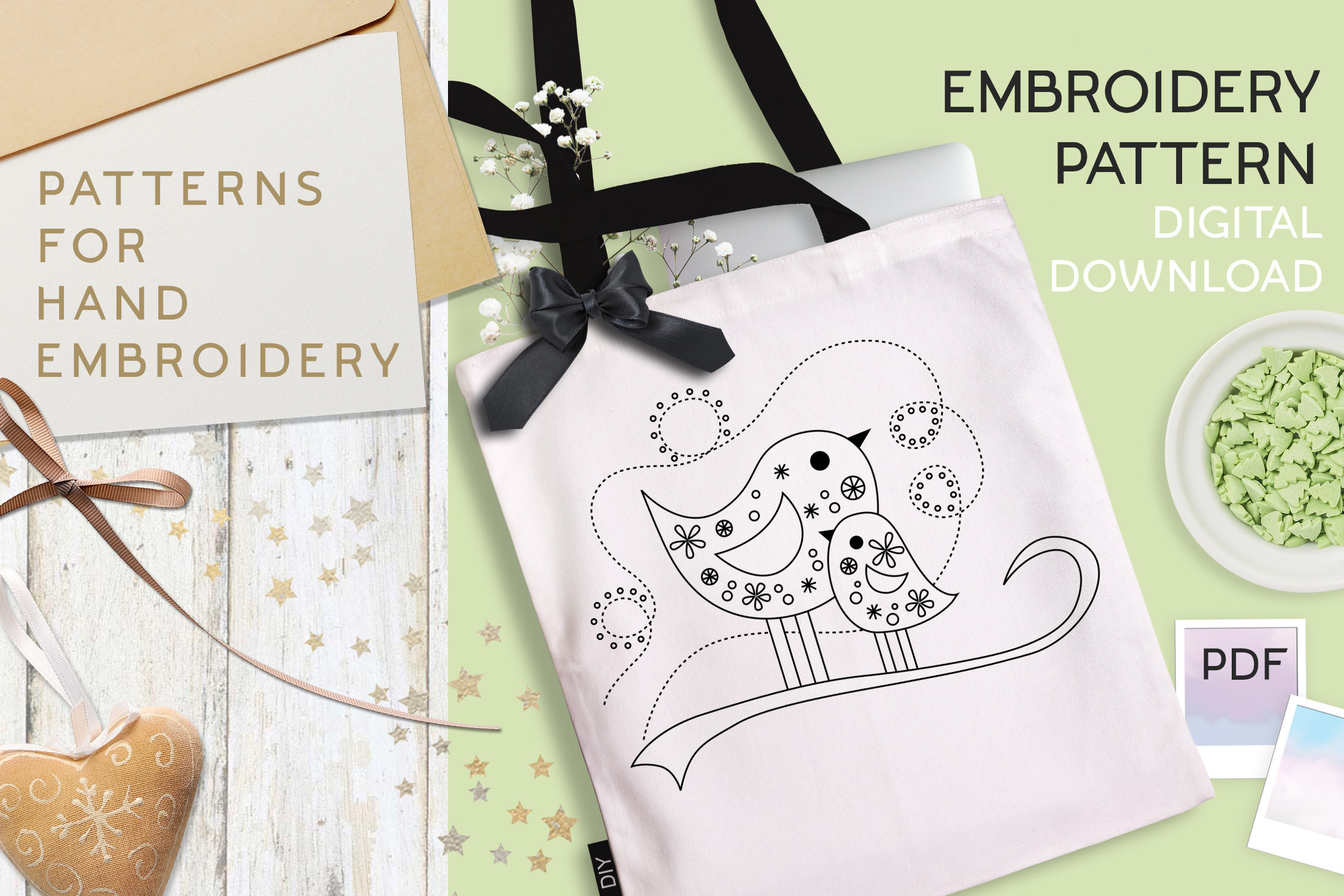 Mom Birdie Embroidery Pattern