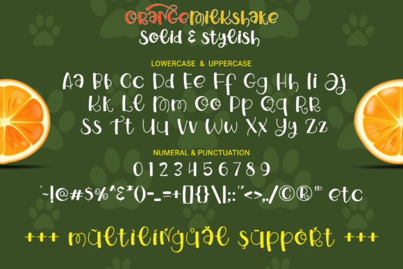 Orange Milkshake Font PNG with transparent background - Preview 5