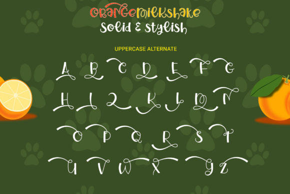 Orange Milkshake Font PNG with transparent background - Preview 6