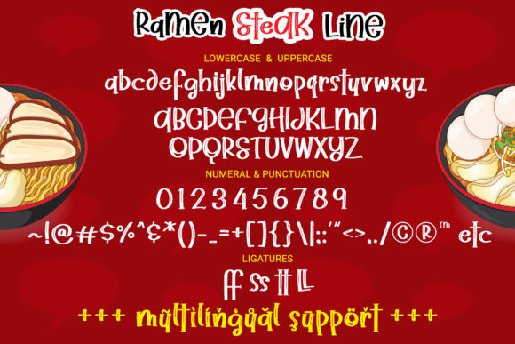Ramen Steak Font PNG with transparent background - Preview 6