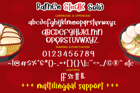 Ramen Steak Font PNG with transparent background - Preview 5