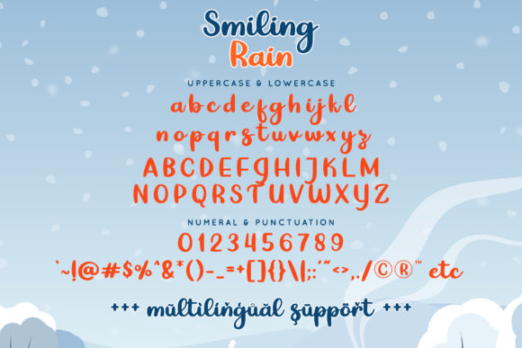 Smiling Rain Font PNG with transparent background - Preview 6