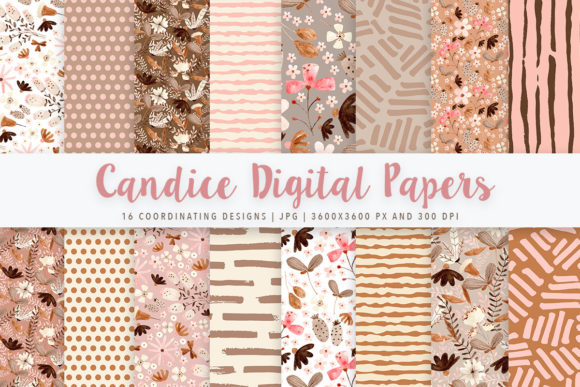 Candice Watercolor Floral Digital Papers