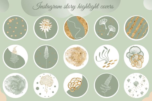 Sage Green Gold IG Story Icons