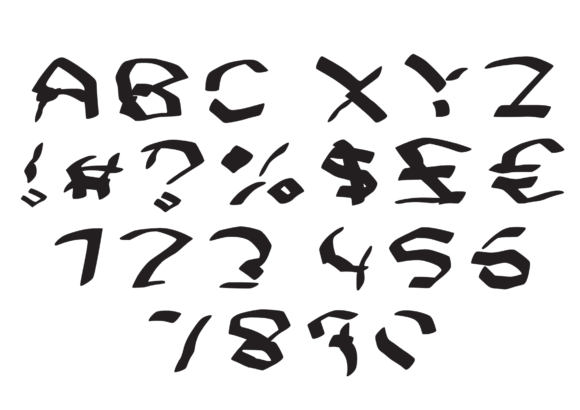 Dirty Graffiti Font PNG with transparent background - Preview 1