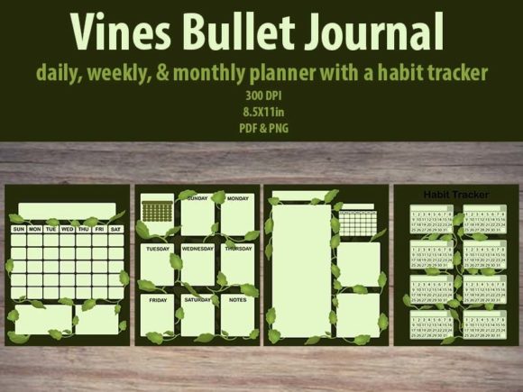 Green Leaf Bullet Journal