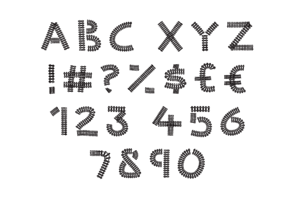Model Railway Font PNG with transparent background - Preview 1