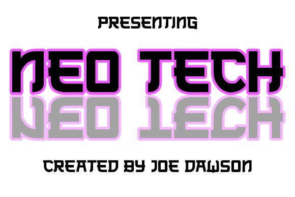 Neo Tech Font PNG with transparent background - Preview 3