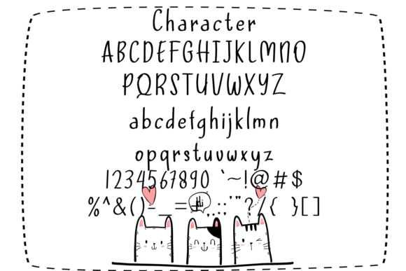 Simple Kitten Font PNG with transparent background - Preview 2