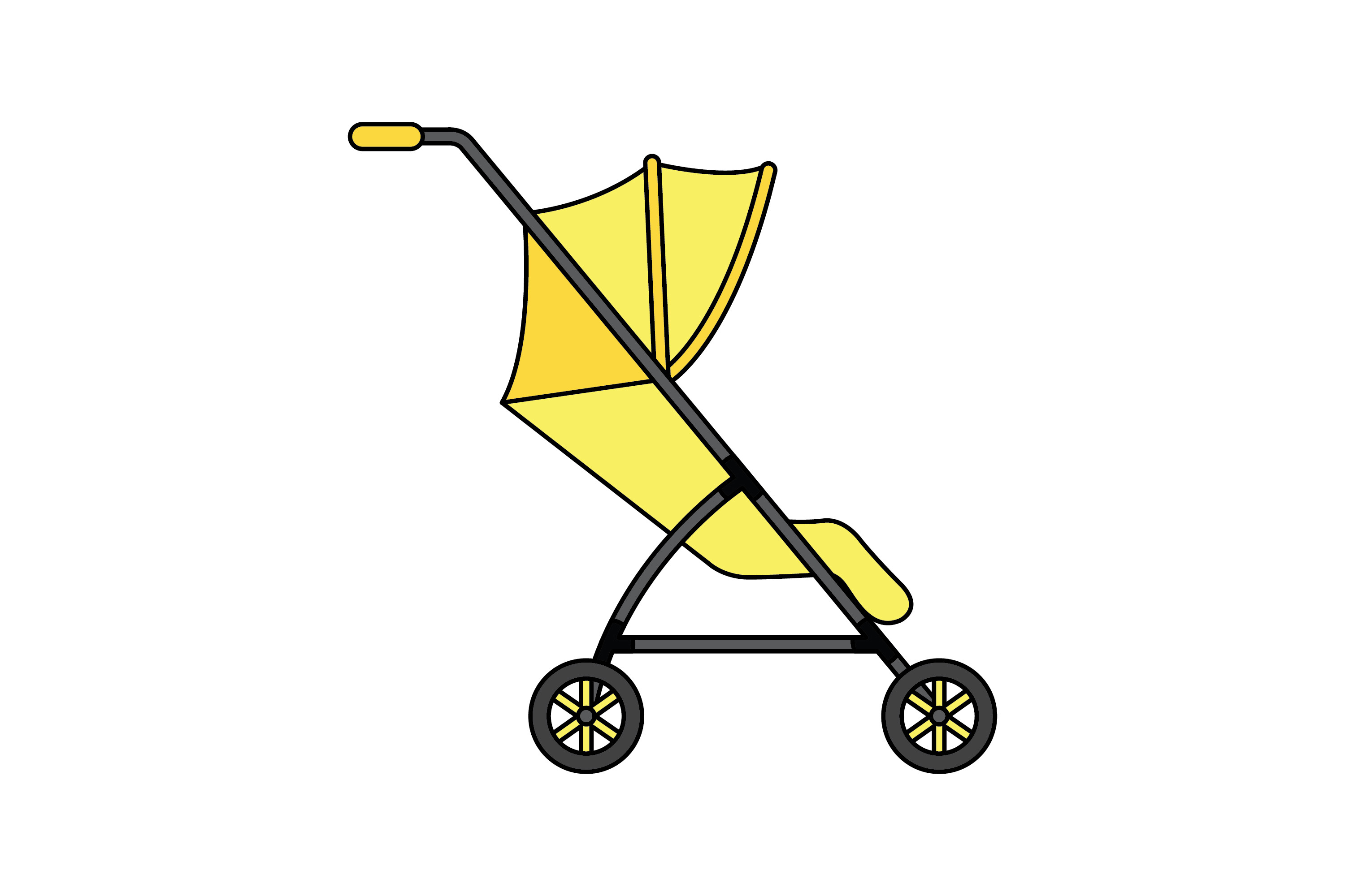 Baby Stroller Filled Line Icon 10