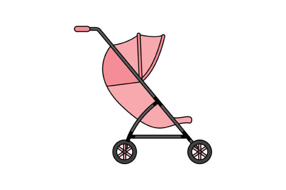Baby Stroller Filled Line Icon 9