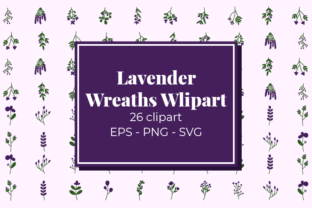Lavender wreaths clipart bundle