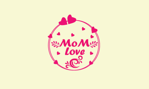 Pink Heart Mom Logo Graphic Logos By st