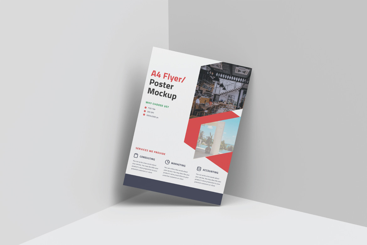 A4 Flyer Mockup Template Graphic by Ian Mikraz · Creative Fabrica