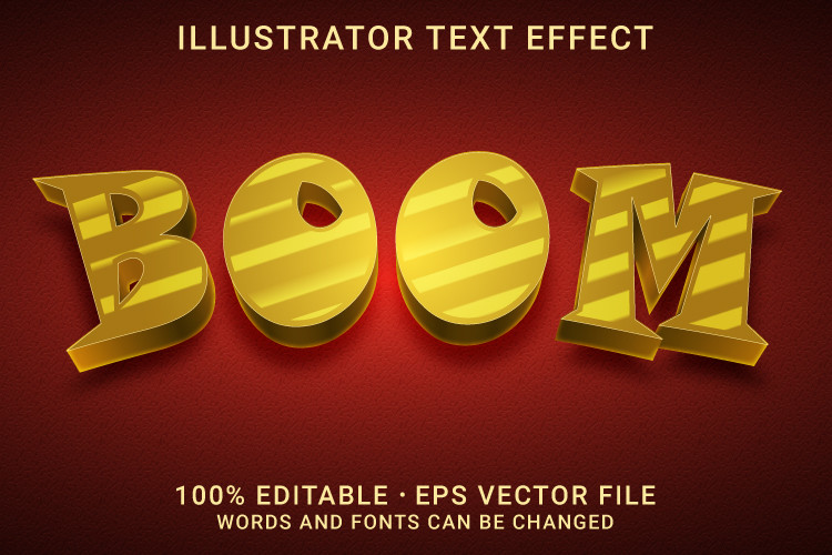 BOOM 3d -Editable Text Effect Graphic by pixelscreator · Creative Fabrica