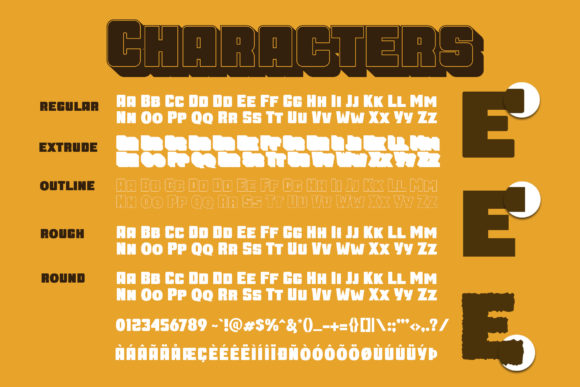 Extra Giant Font PNG with transparent background - Preview 1