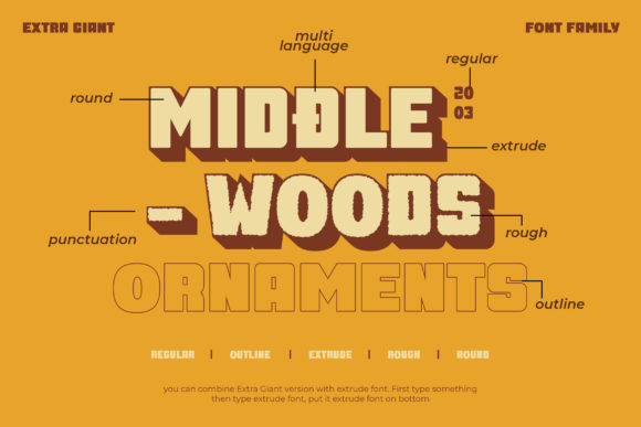 Extra Giant Font PNG with transparent background - Preview 6