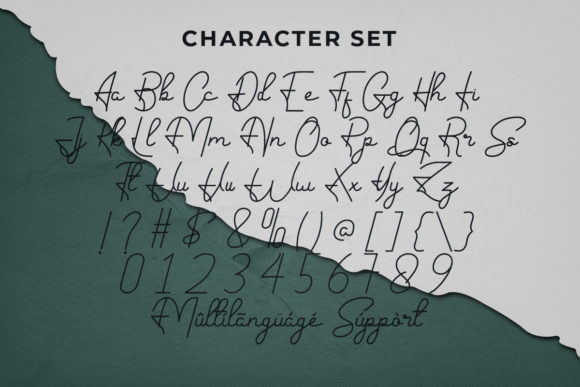 Hand Signature Font PNG with transparent background - Preview 2