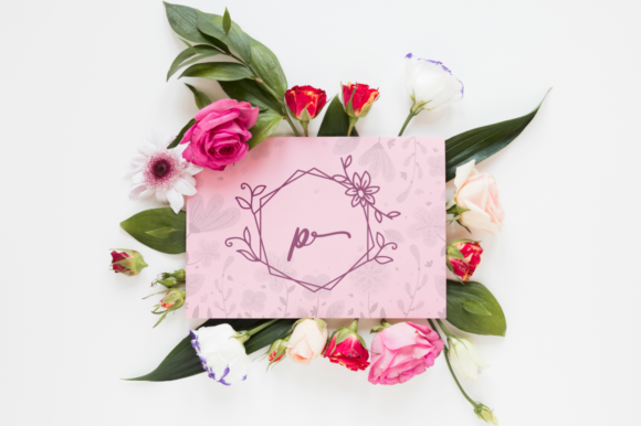 Melati Monogram Font PNG with transparent background - Preview 1