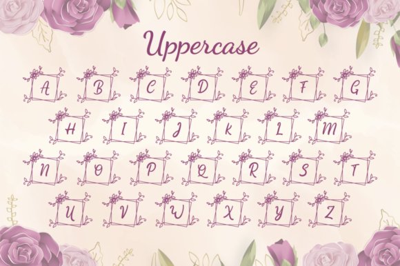 Melati Monogram Font PNG with transparent background - Preview 3
