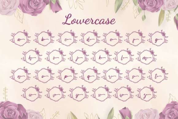 Melati Monogram Font PNG with transparent background - Preview 4