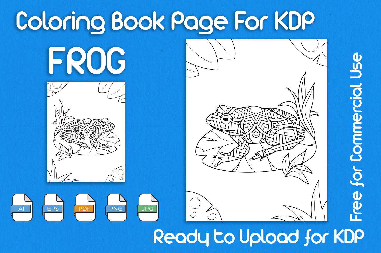 Frog Coloring Book Page for KDP Graphic by Golam Kader Riad · Creative ...