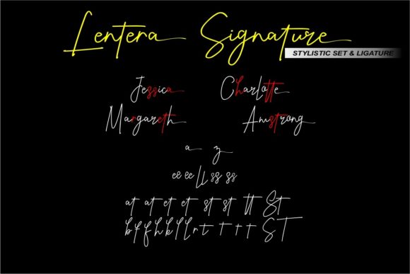 Lentera Signature Font PNG with transparent background - Preview 3