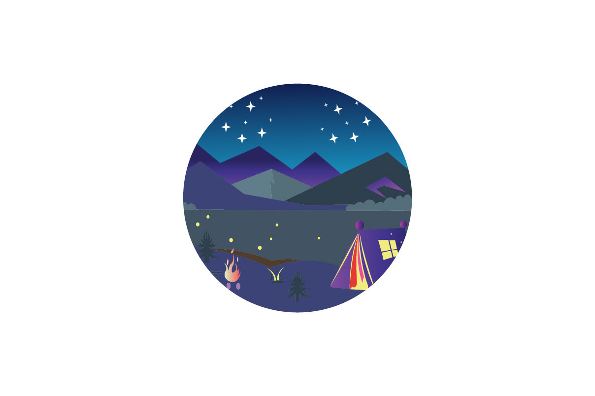 Circle Landscape Mountain Nature Vector Graphic by cavuart · Creative ...