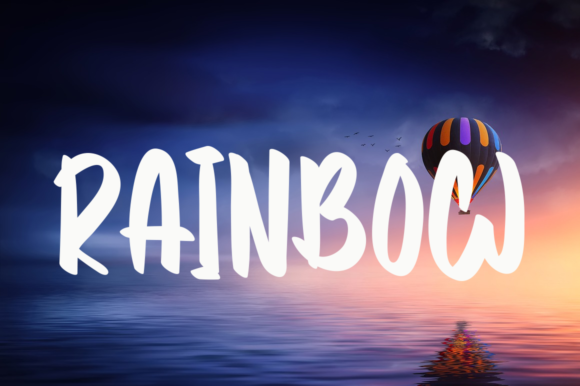 Island Rainbow Font PNG with transparent background - Preview 1