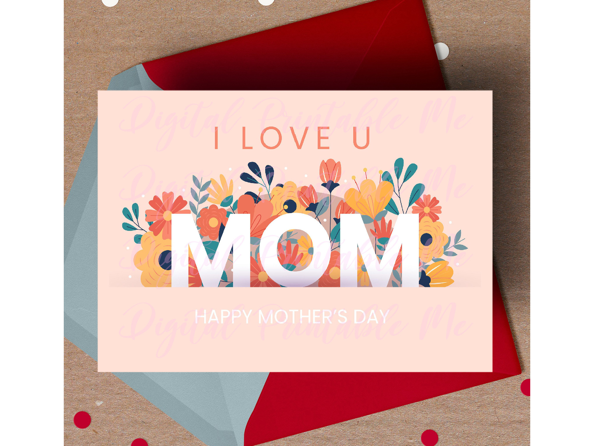 Mother's Day Card, I Love You Mom