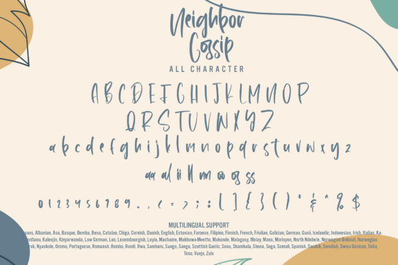 Neighbor Gossip Font PNG with transparent background - Preview 5