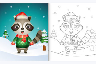 Raccoon Christmas 2 - Coloring Page Graphic by wijayariko · Creative ...