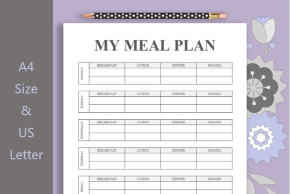 Weekly Meal Plan Printable, Meal Planner