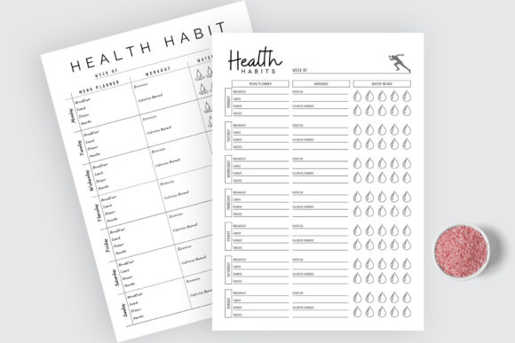 Health Habit Tracker Printable PDF