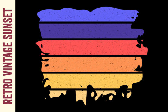 Retro Sunset Vintage Brush 60s, 80s, 70s