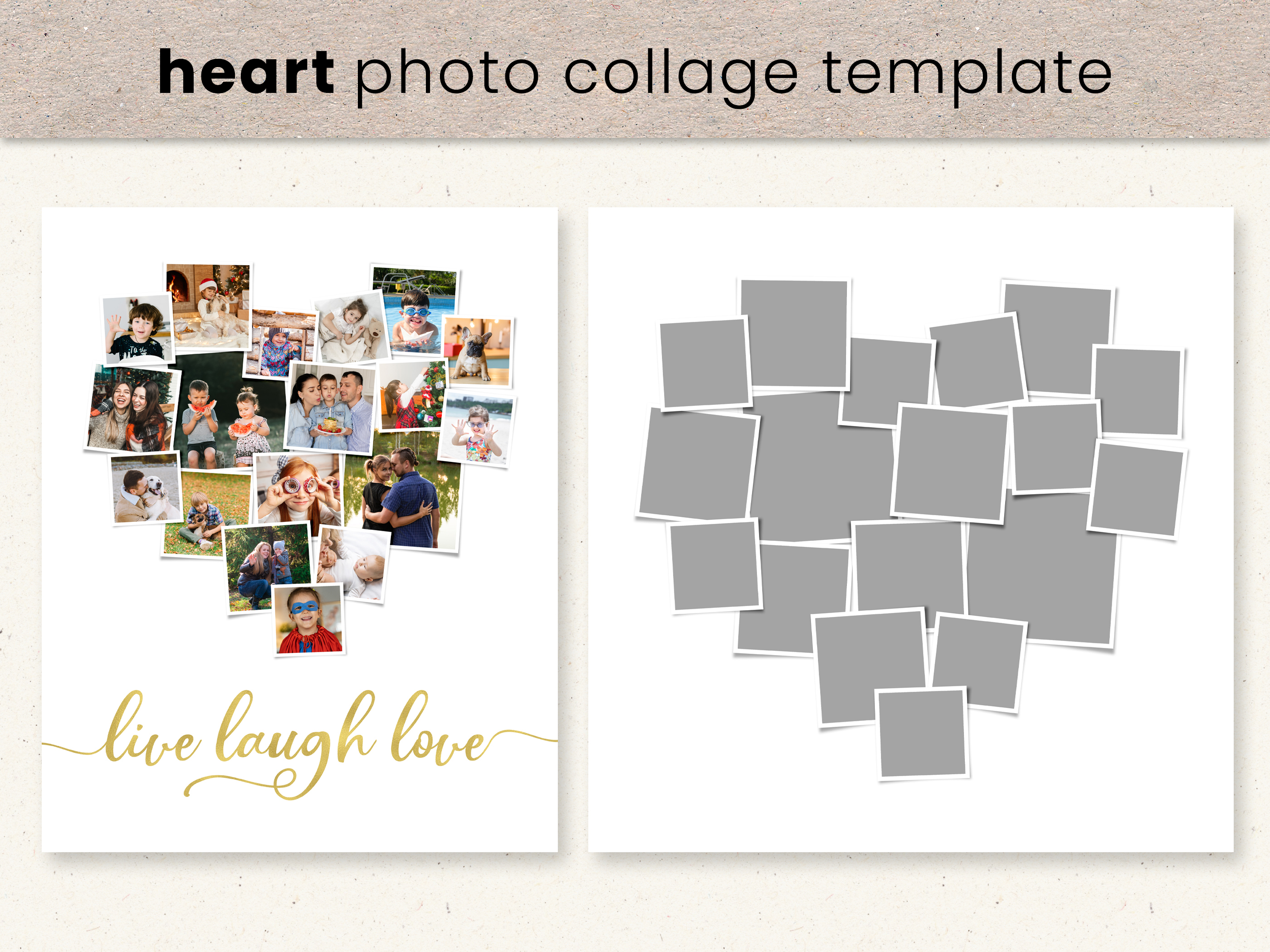 Heart Photo Collage Template