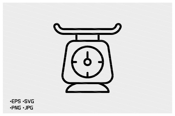 Kitchen Scale Line Icon Vector Graphic by DesignFour · Creative Fabrica
